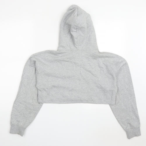 Boohoo Womens Grey  Cotton Pullover Hoodie Size S   - Ath-leisure