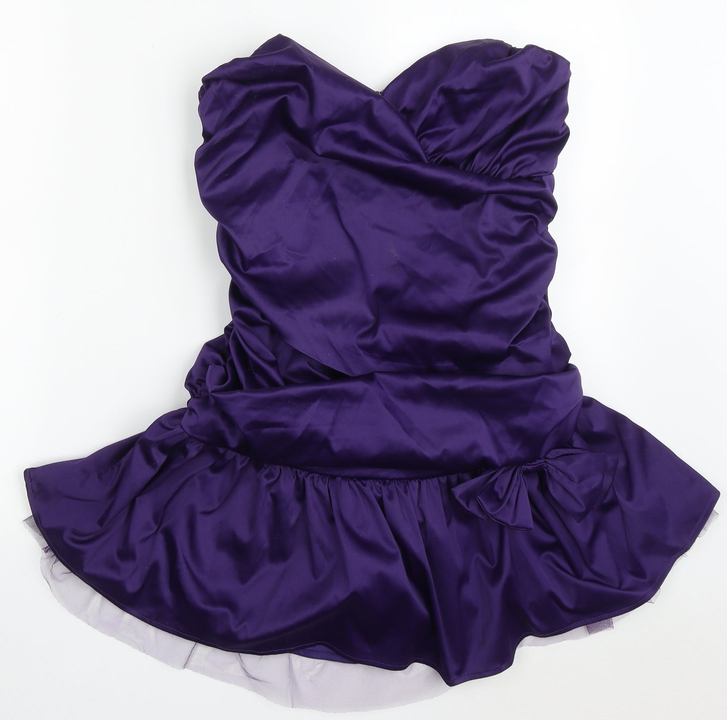Oli Womens Purple  Nylon Mini  Size 14  Square Neck Zip
