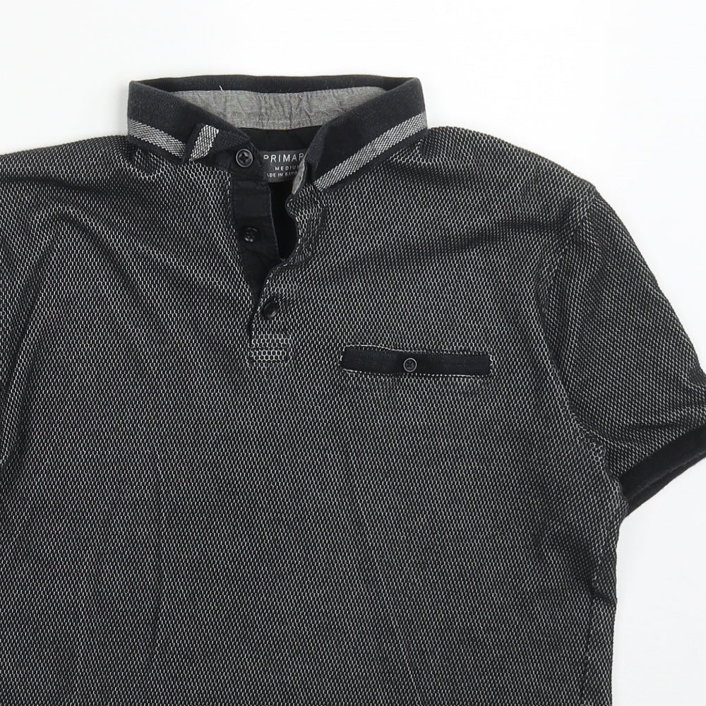 Primark Mens Grey  Cotton  Polo Size M Collared Pullover