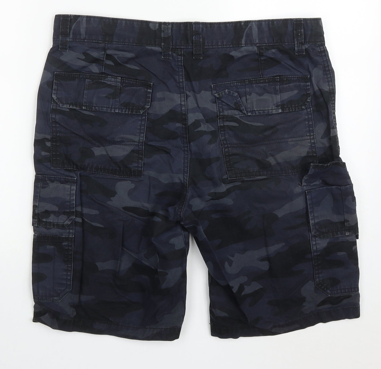 George Mens Blue  Cotton Cargo Shorts Size 34 L10 in Regular Button
