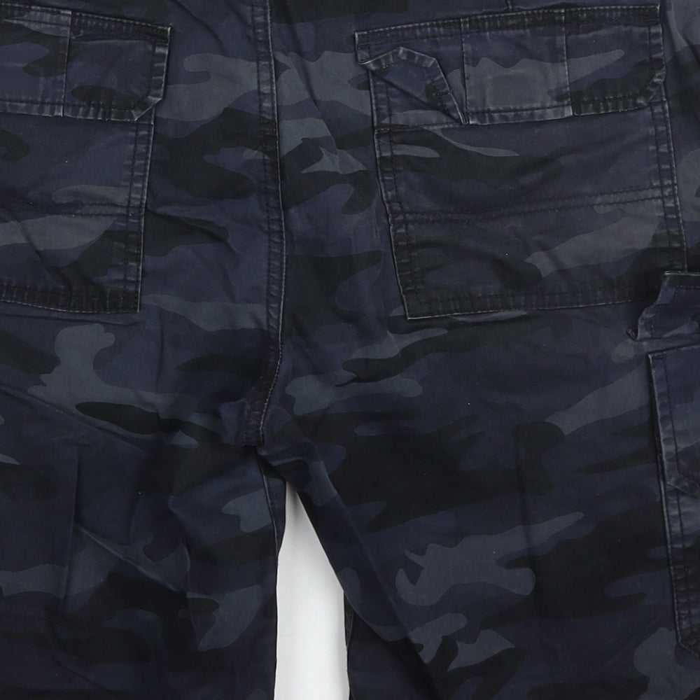 George Mens Blue  Cotton Cargo Shorts Size 34 L10 in Regular Button
