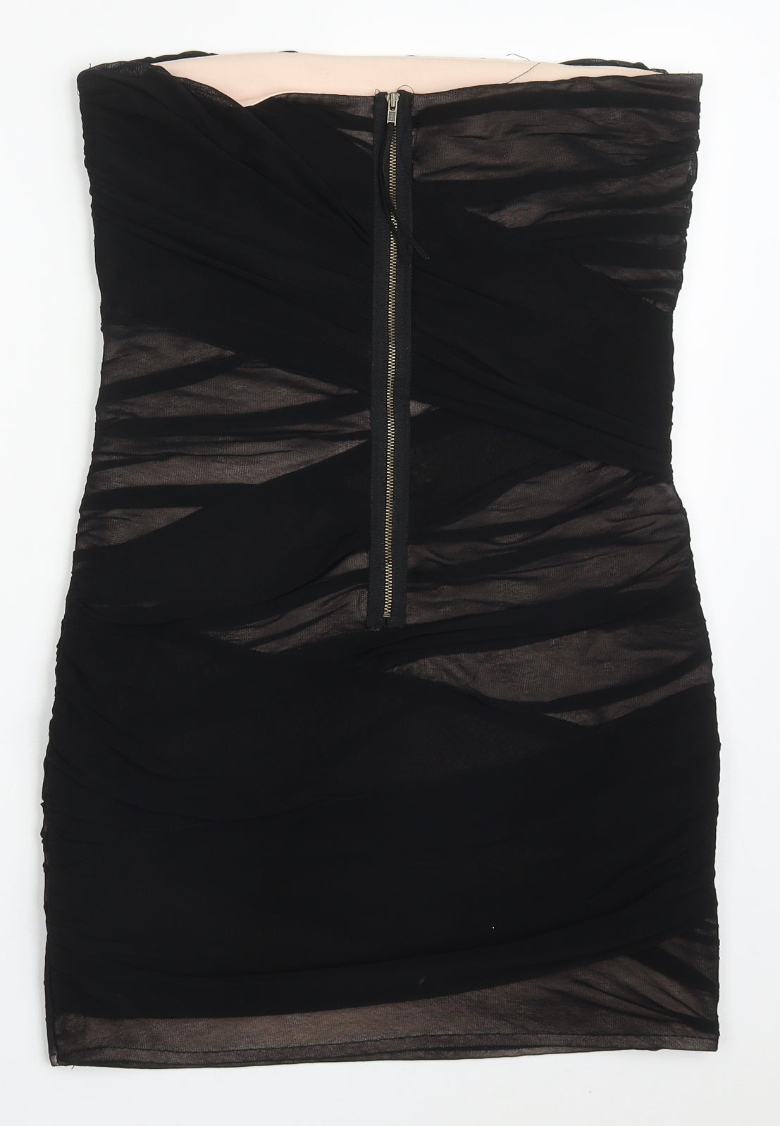 Topshop Womens Black  Polyester Mini  Size 12  Square Neck Zip
