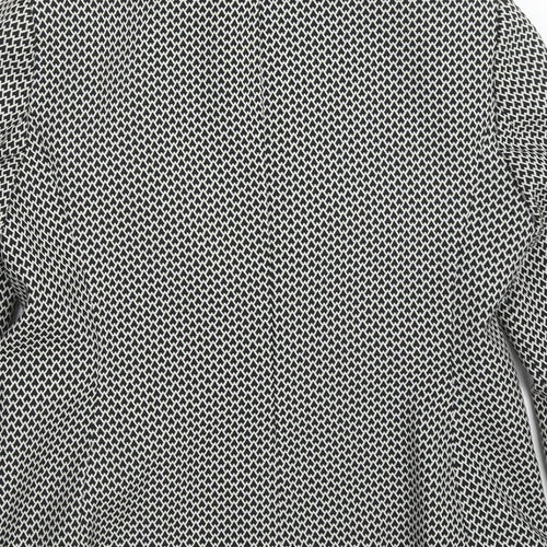 Marks and Spencer Womens Black Geometric Polyester Jacket Suit Jacket Size 12   - Black and White