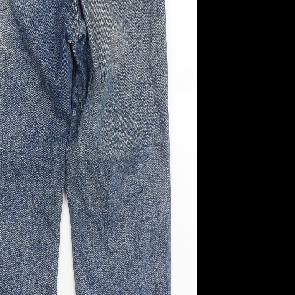 Stradivarius Womens Blue  Cotton Mom Jeans Size 10 L25 in Regular Button