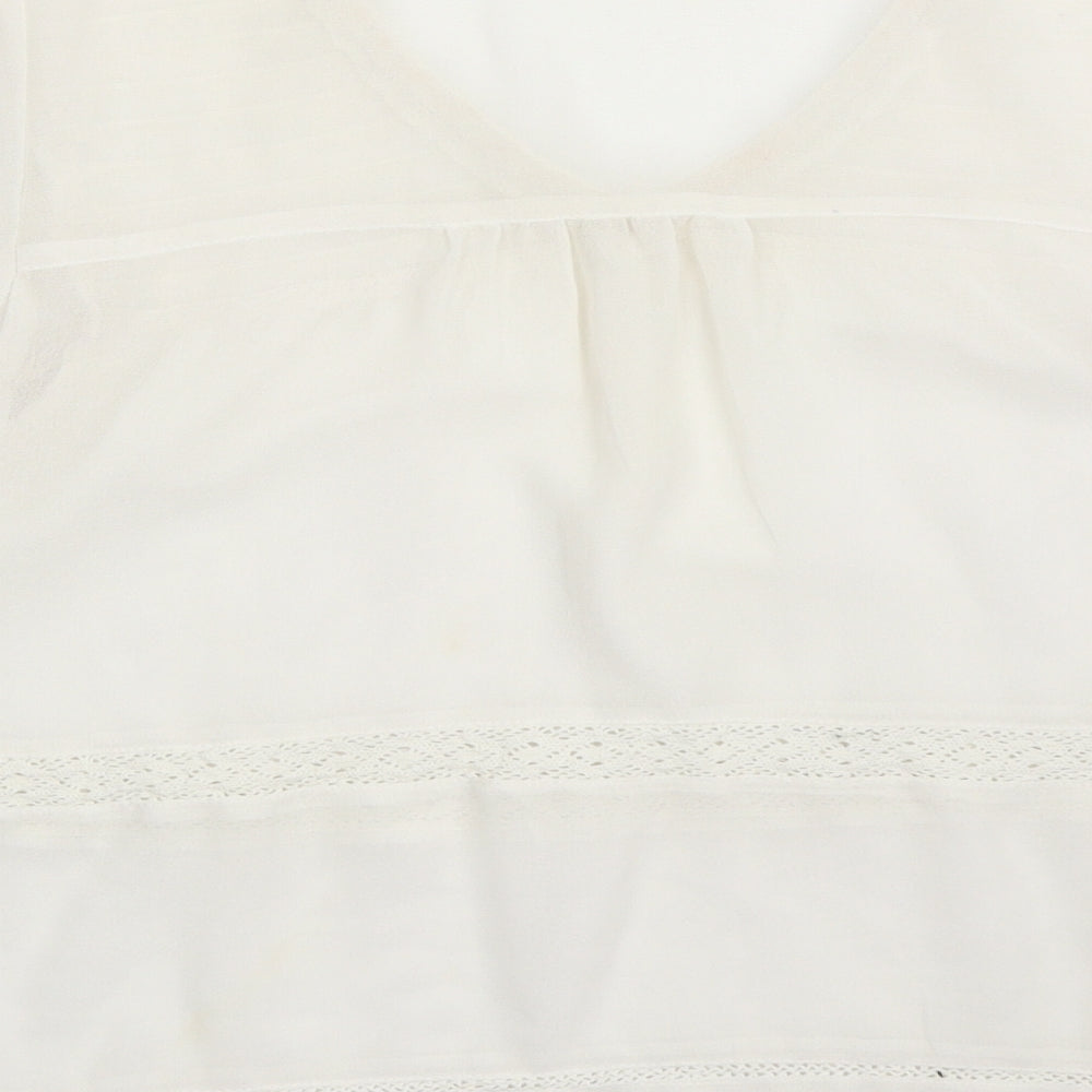 Atmosphere Womens White  Polyester Basic Blouse Size 14 V-Neck