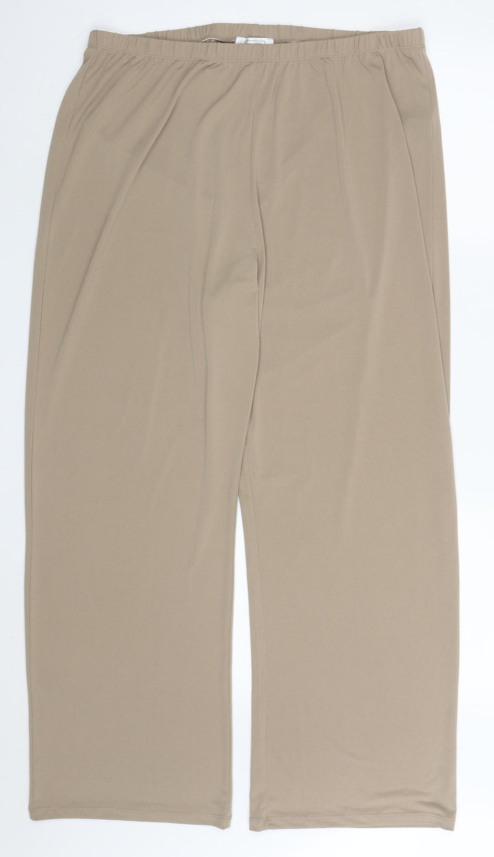 Nightingales Womens Brown Polyester Trousers Size 18 L28.5 in Regular