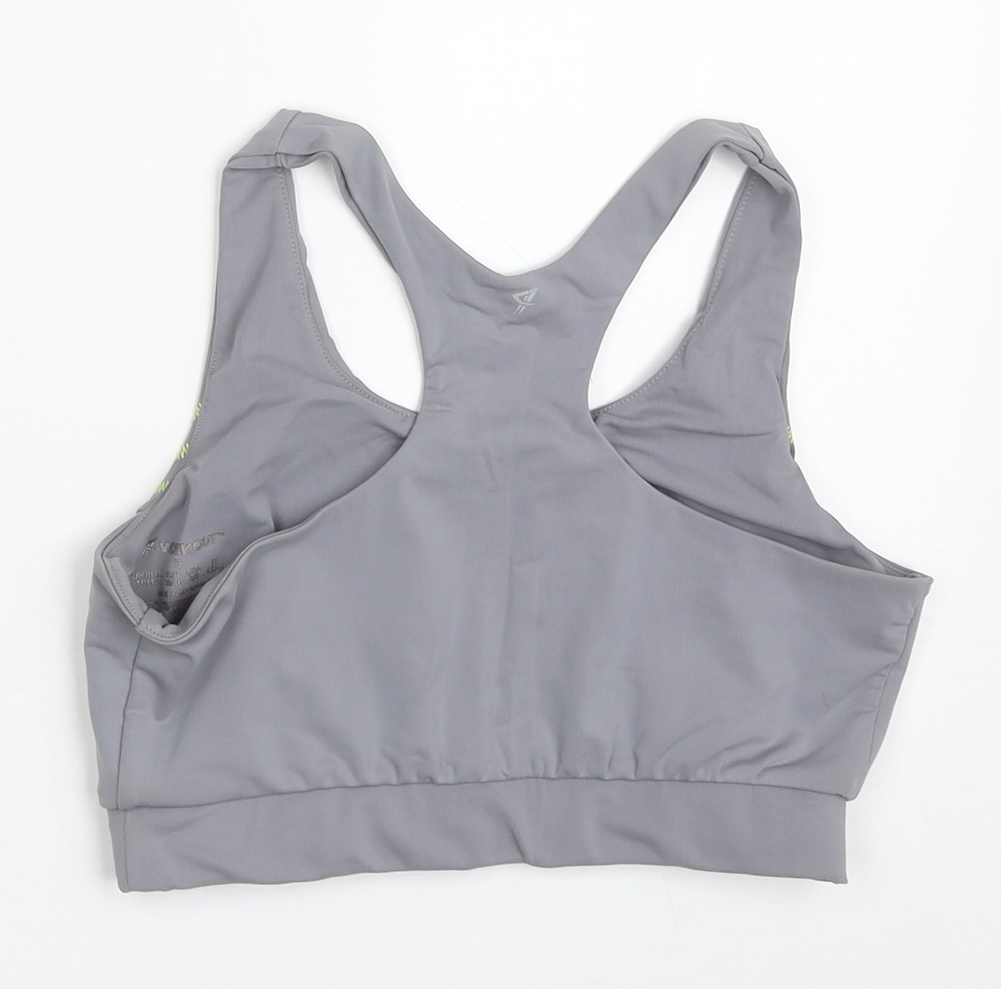Primark Womens Grey  Nylon Cropped Tank Size 10 Round Neck Pullover - Sports Bra