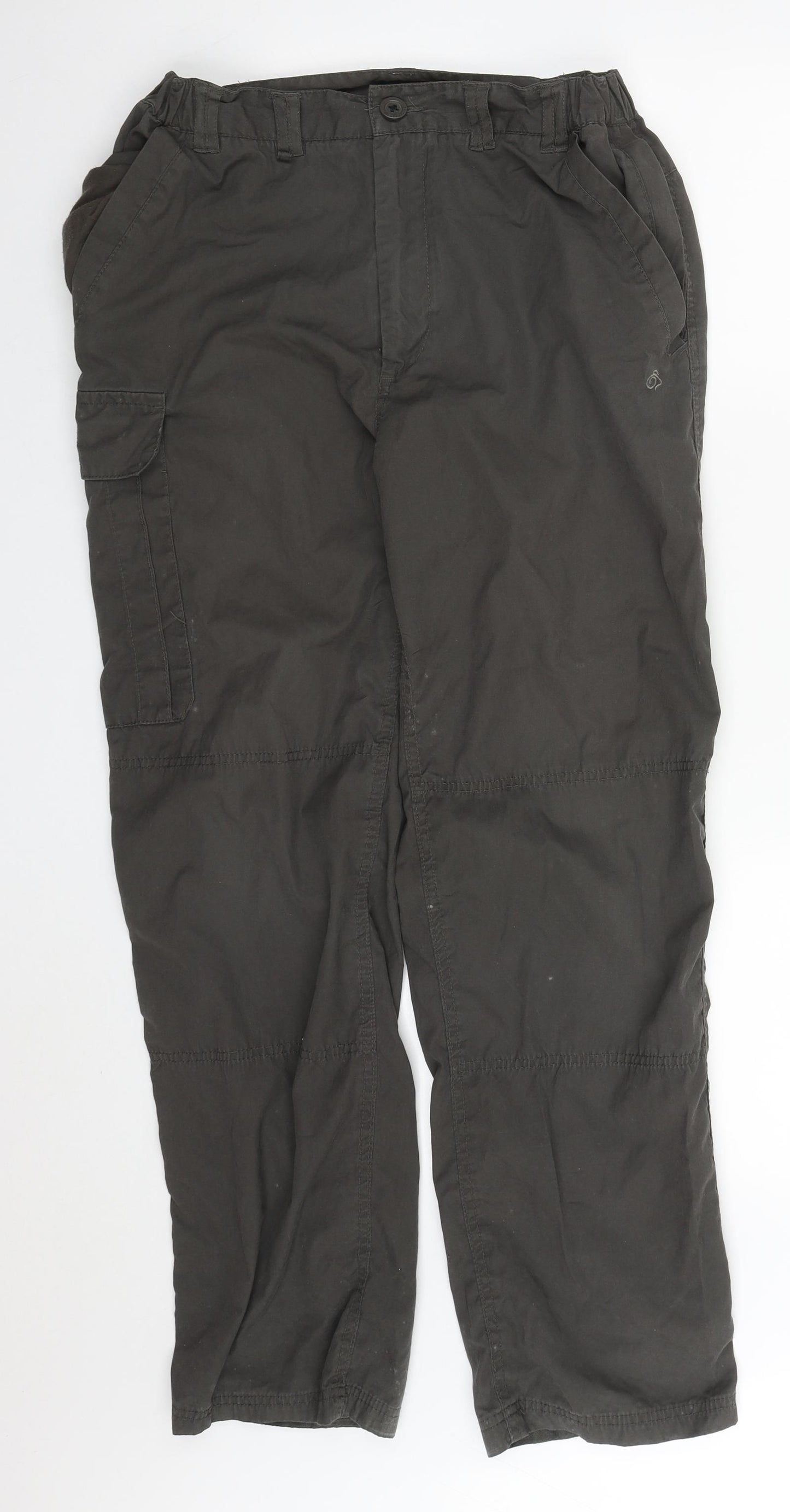 Craghoppers Mens Grey  Polyester Cargo Trousers Size 32 L29 in Regular Button