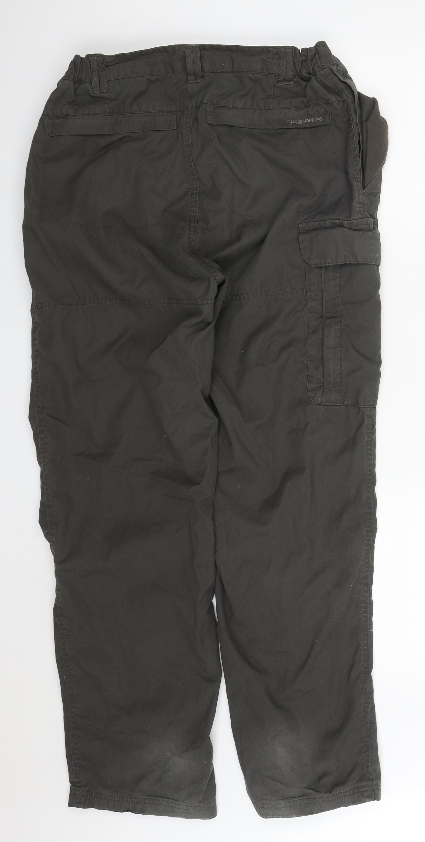Craghoppers Mens Grey  Polyester Cargo Trousers Size 32 L29 in Regular Button