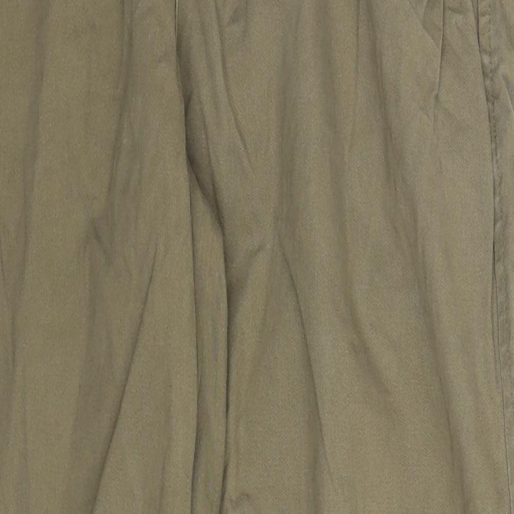 BHS Mens Green  Cotton Trousers  Size 32 L29 in Regular Button