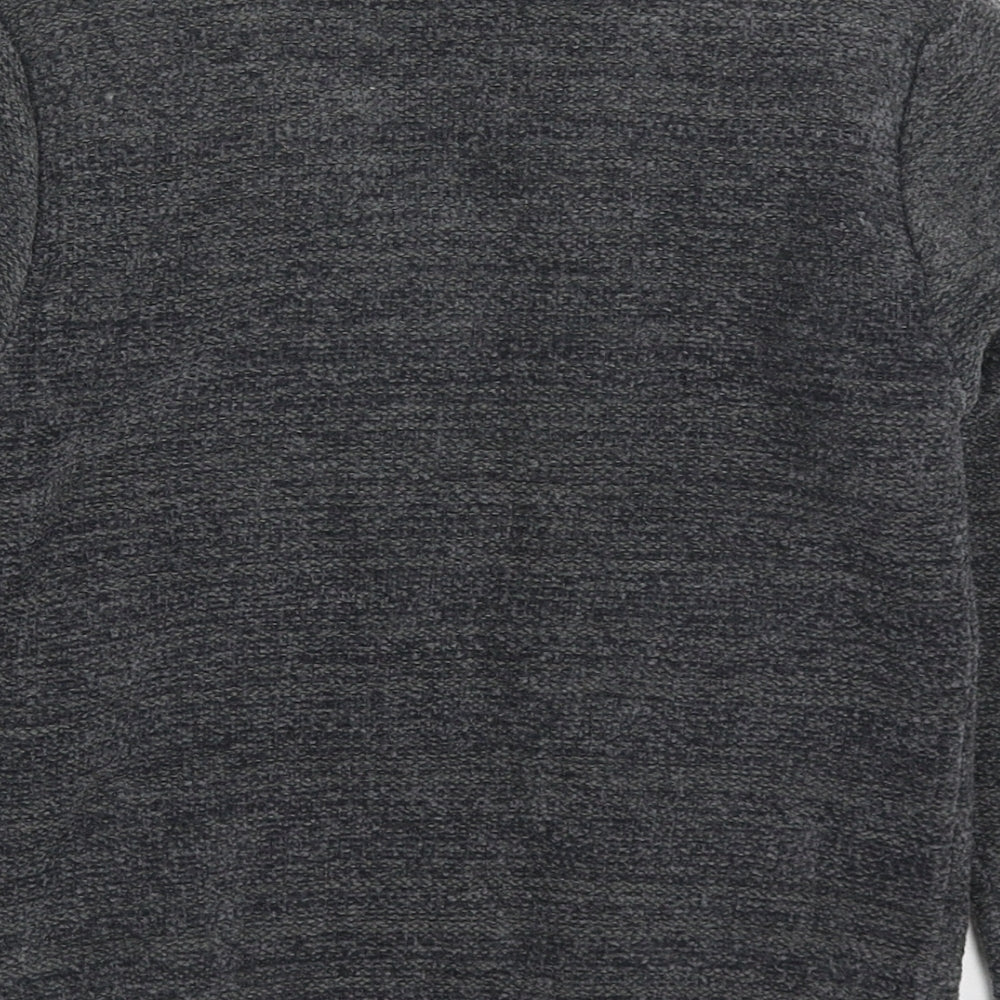 Nutmeg Boys Grey V-Neck  Polyester Cardigan Jumper Size 7-8 Years  Button