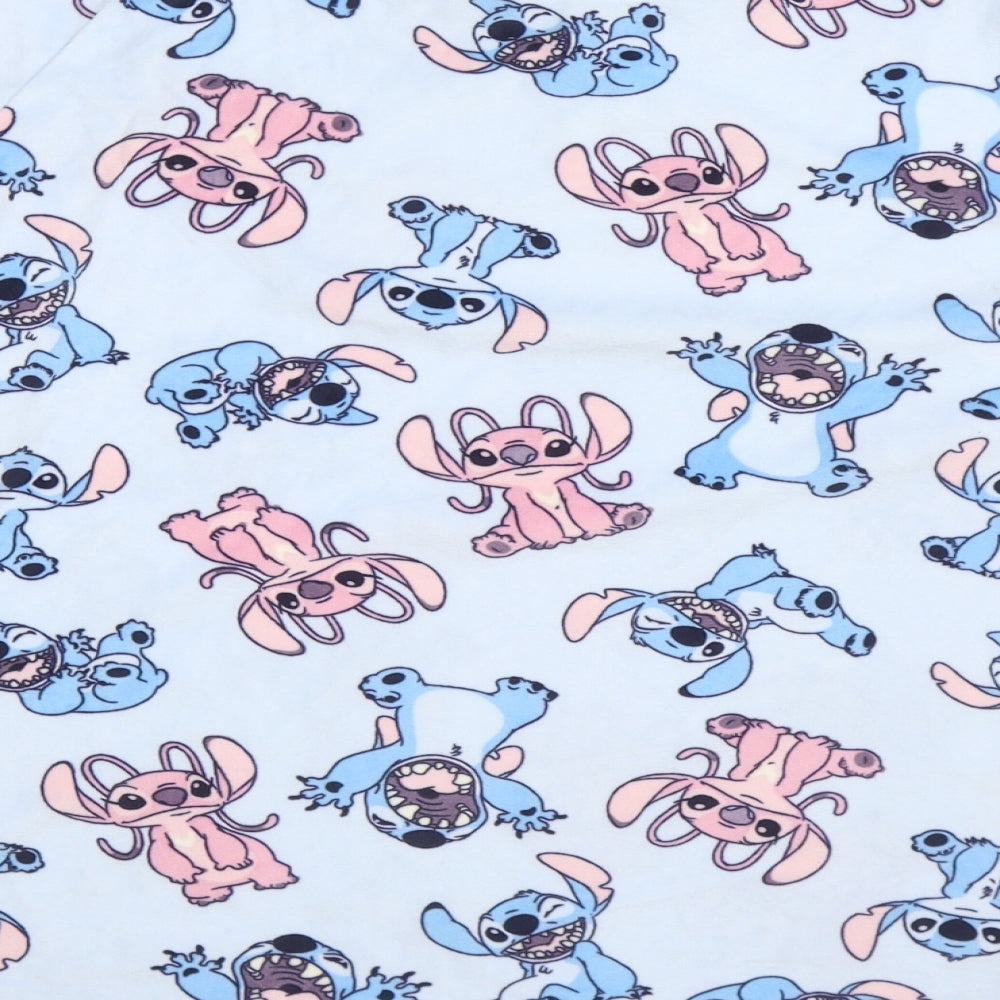 Primark Womens Blue Solid Polyester Top Pyjama Top Size 14   - Lilo & Stitch