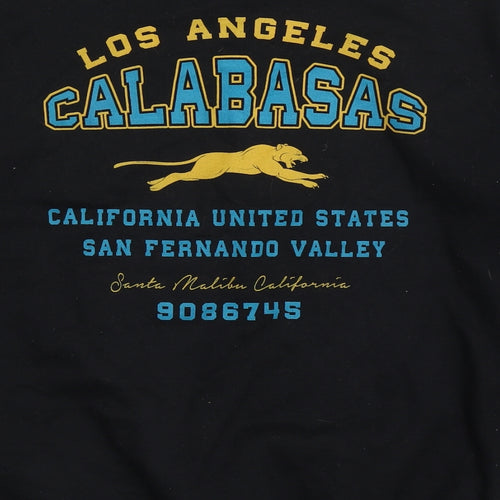 PRETTYLITTLETHING Womens Black  Cotton Pullover Sweatshirt Size S  Pullover - Los Angeles Calabasas