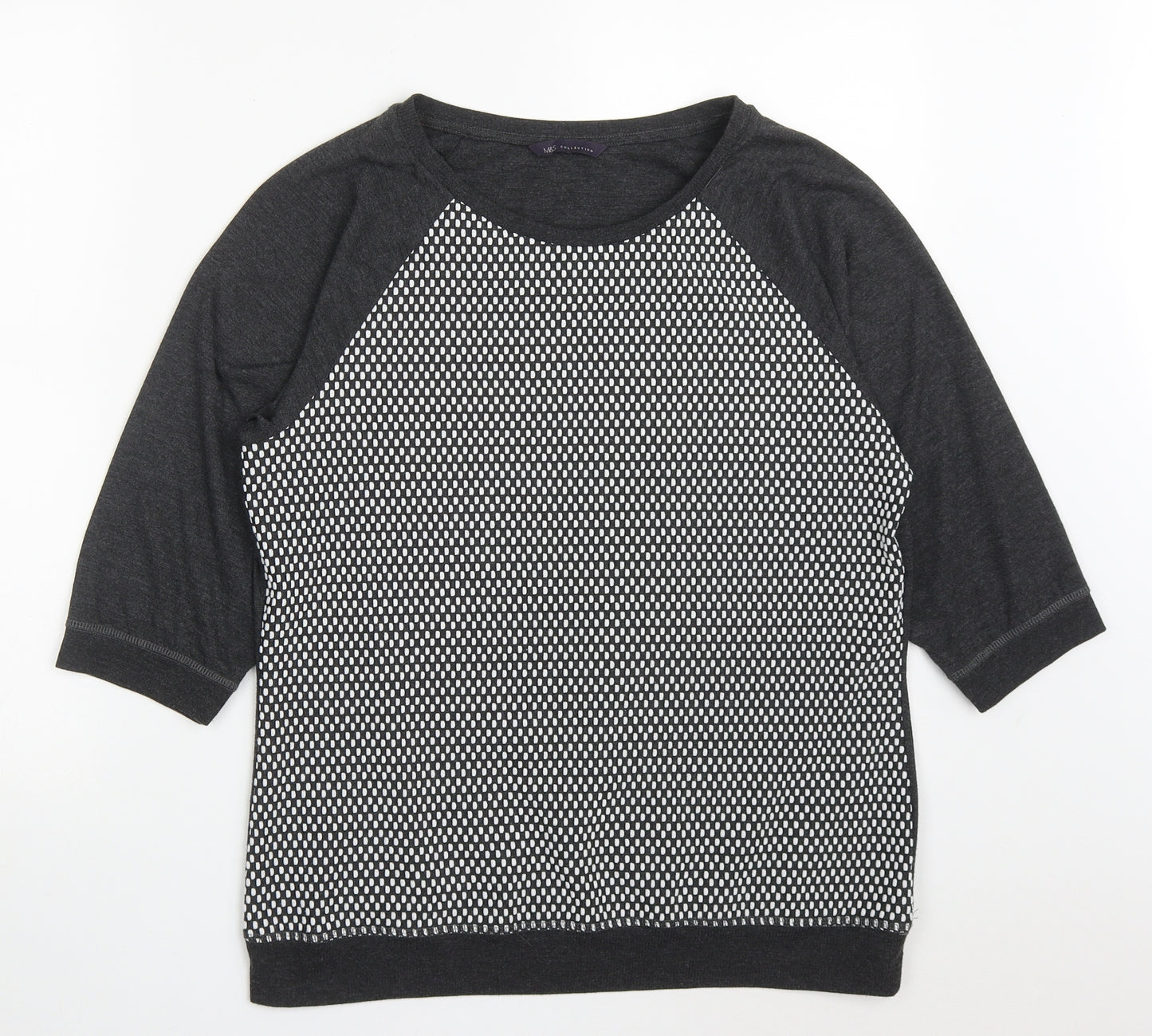 Marks and Spencer Womens Grey  Polyester Pullover Sweatshirt Size 16  Pullover