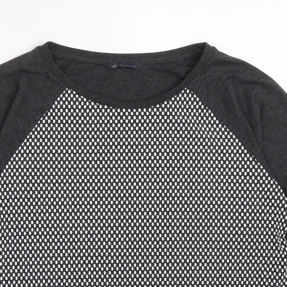 Marks and Spencer Womens Grey  Polyester Pullover Sweatshirt Size 16  Pullover