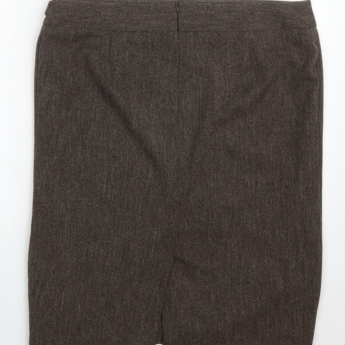 TWIGGY Womens Brown  Polyester Straight & Pencil Skirt Size 40 in   Zip