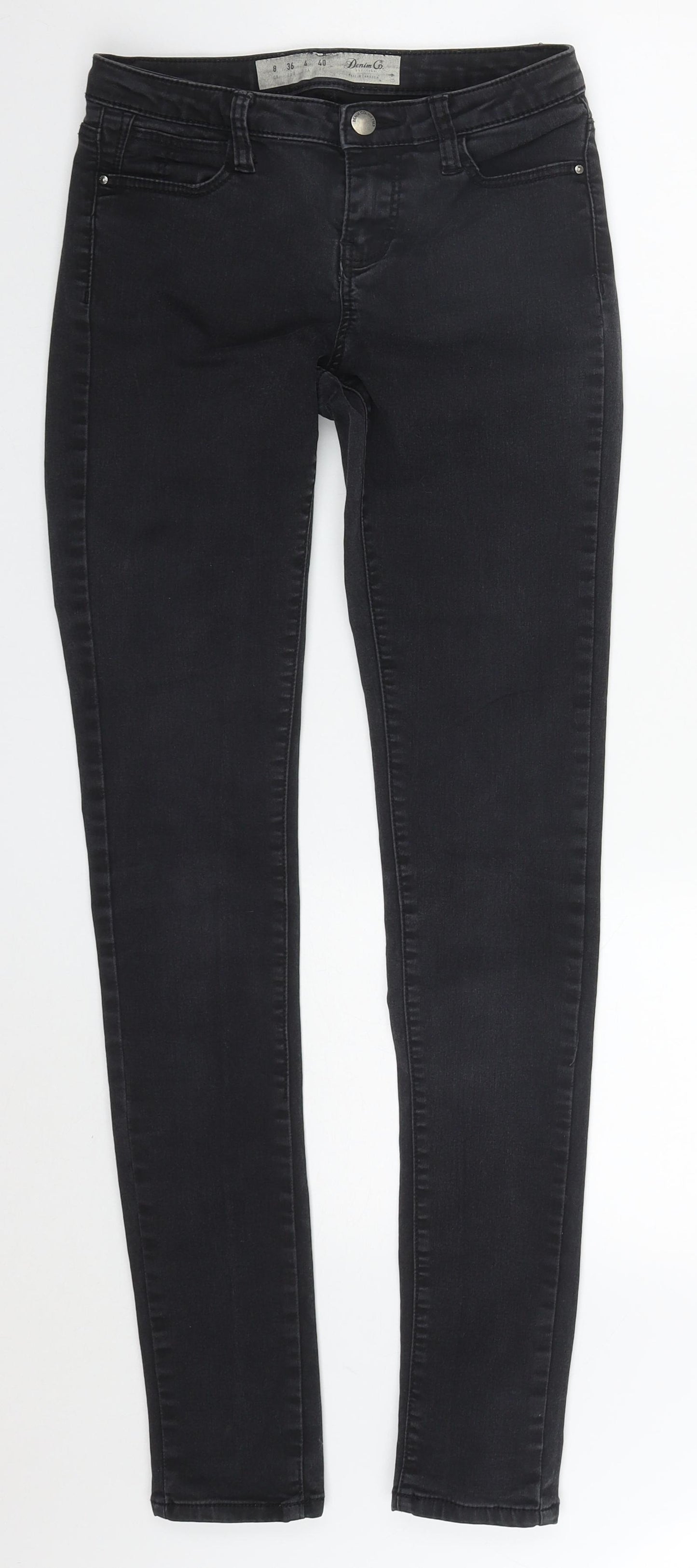 Denim Co Womens Black  Cotton Skinny Jeans Size 8 L31 in Regular Button