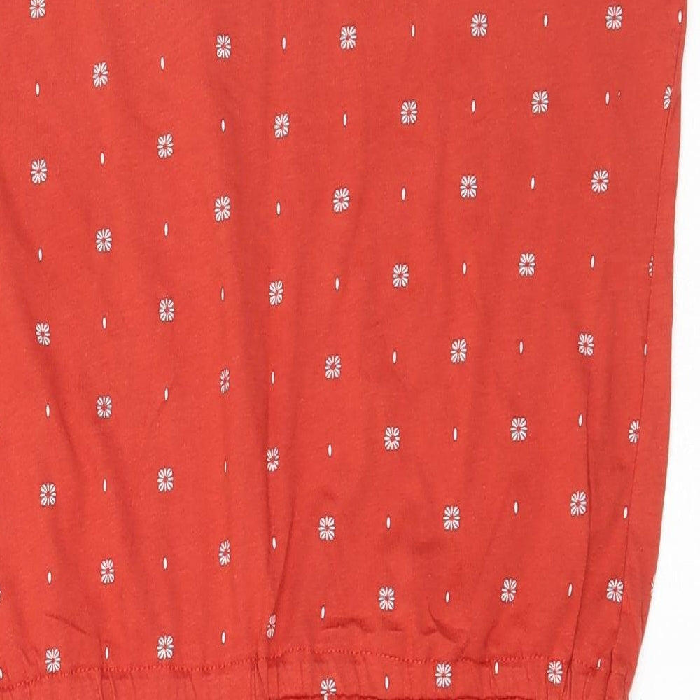 New Look Womens Orange  Cotton Playsuit One-Piece Size 10