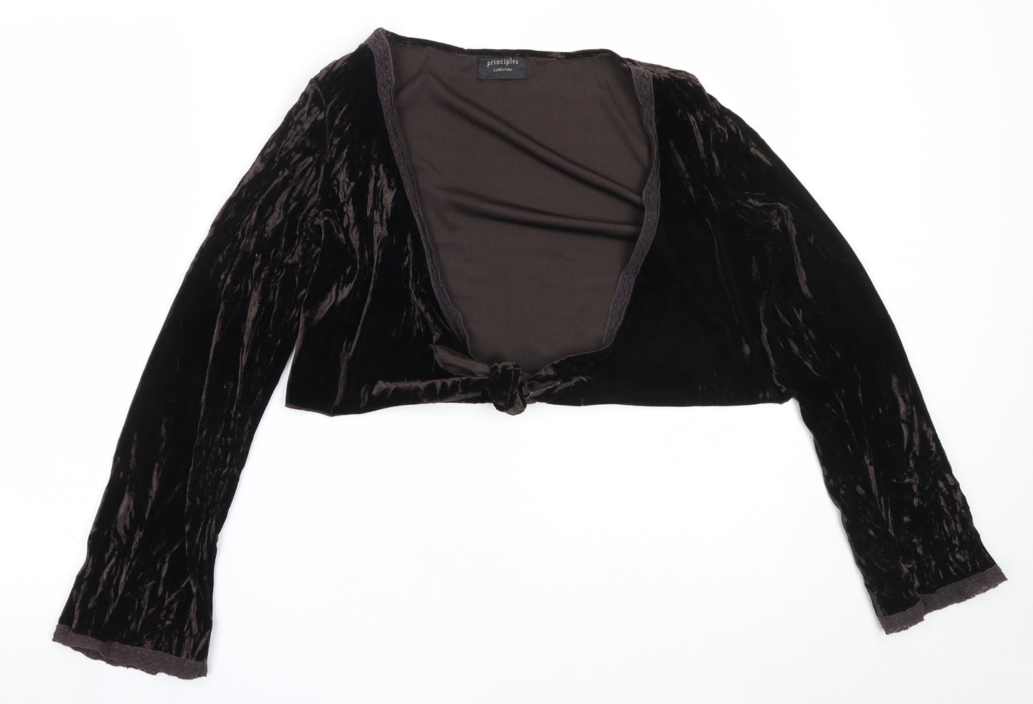 Principles Womens Brown V-Neck  Polyester Cardigan Jumper Size 12
