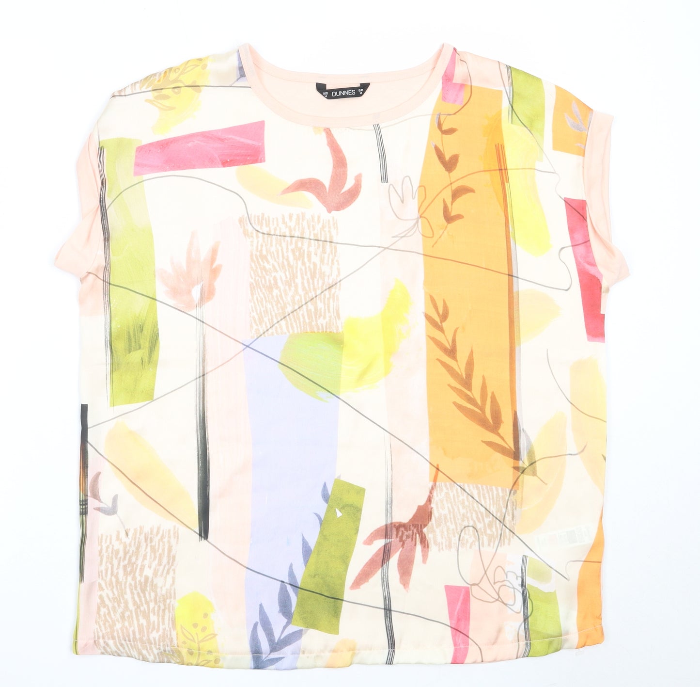 Dunnes Stores Womens Pink  Polyester Basic T-Shirt Size M Round Neck