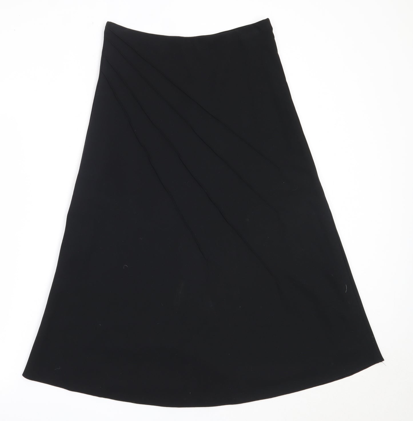 Preworn Womens Black  Viscose Flare Skirt Size 12