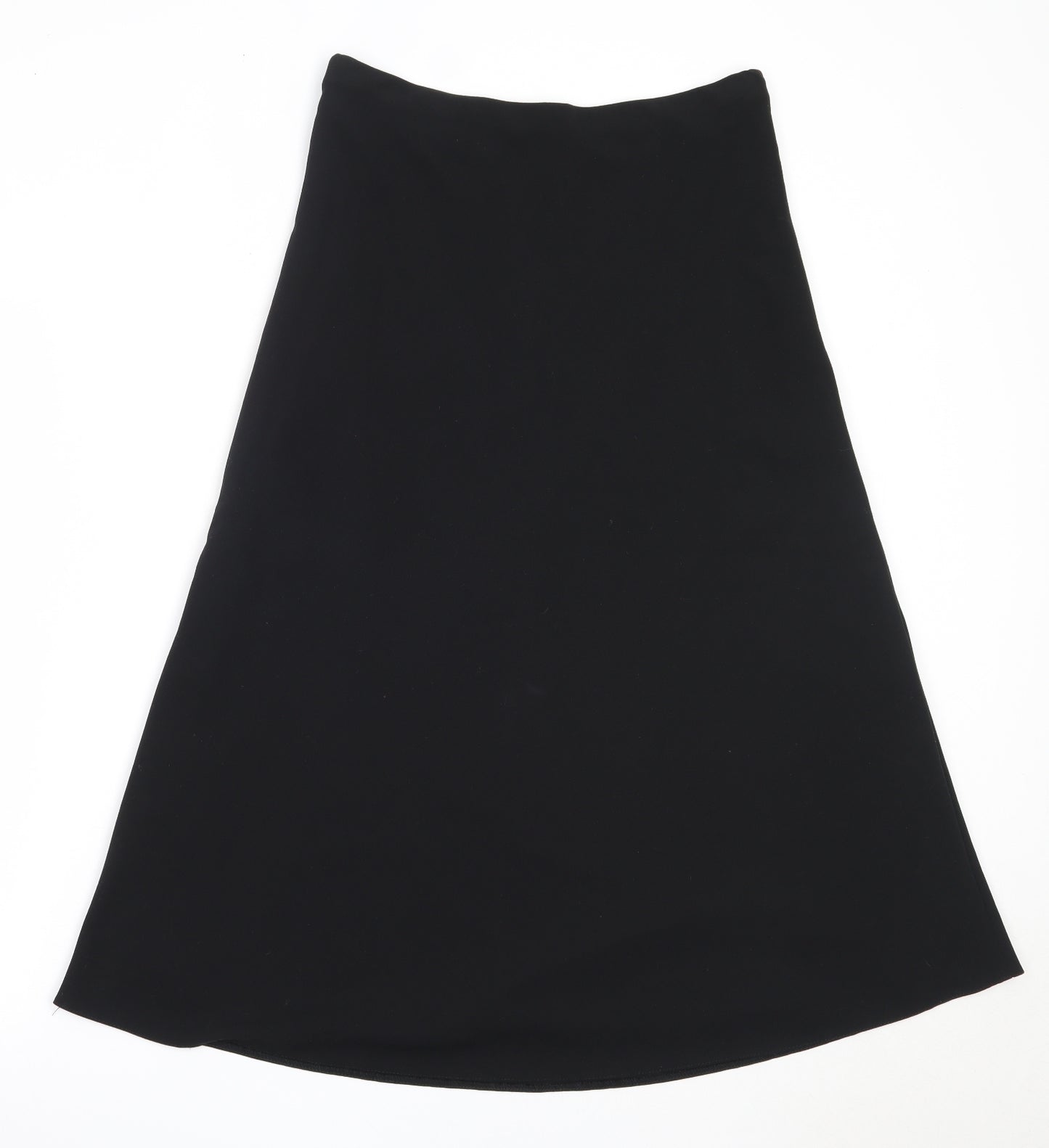 Preworn Womens Black  Viscose Flare Skirt Size 12