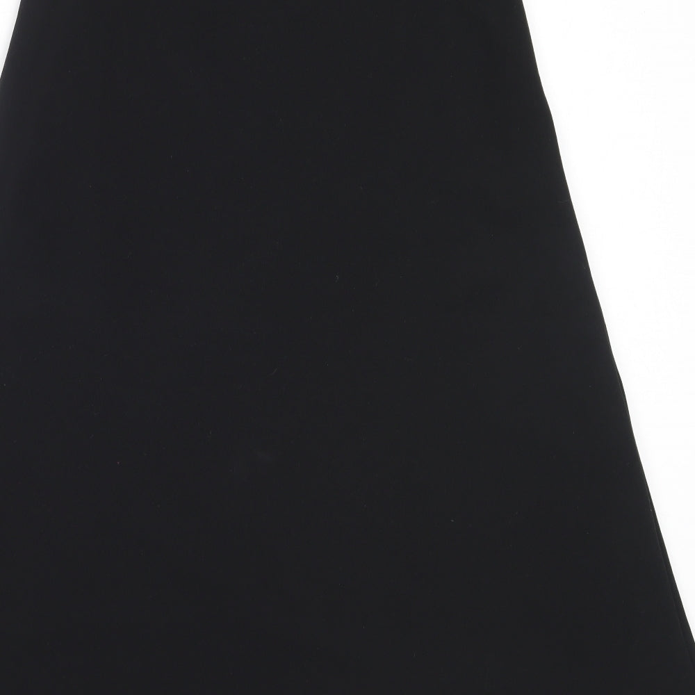 Preworn Womens Black  Viscose Flare Skirt Size 12