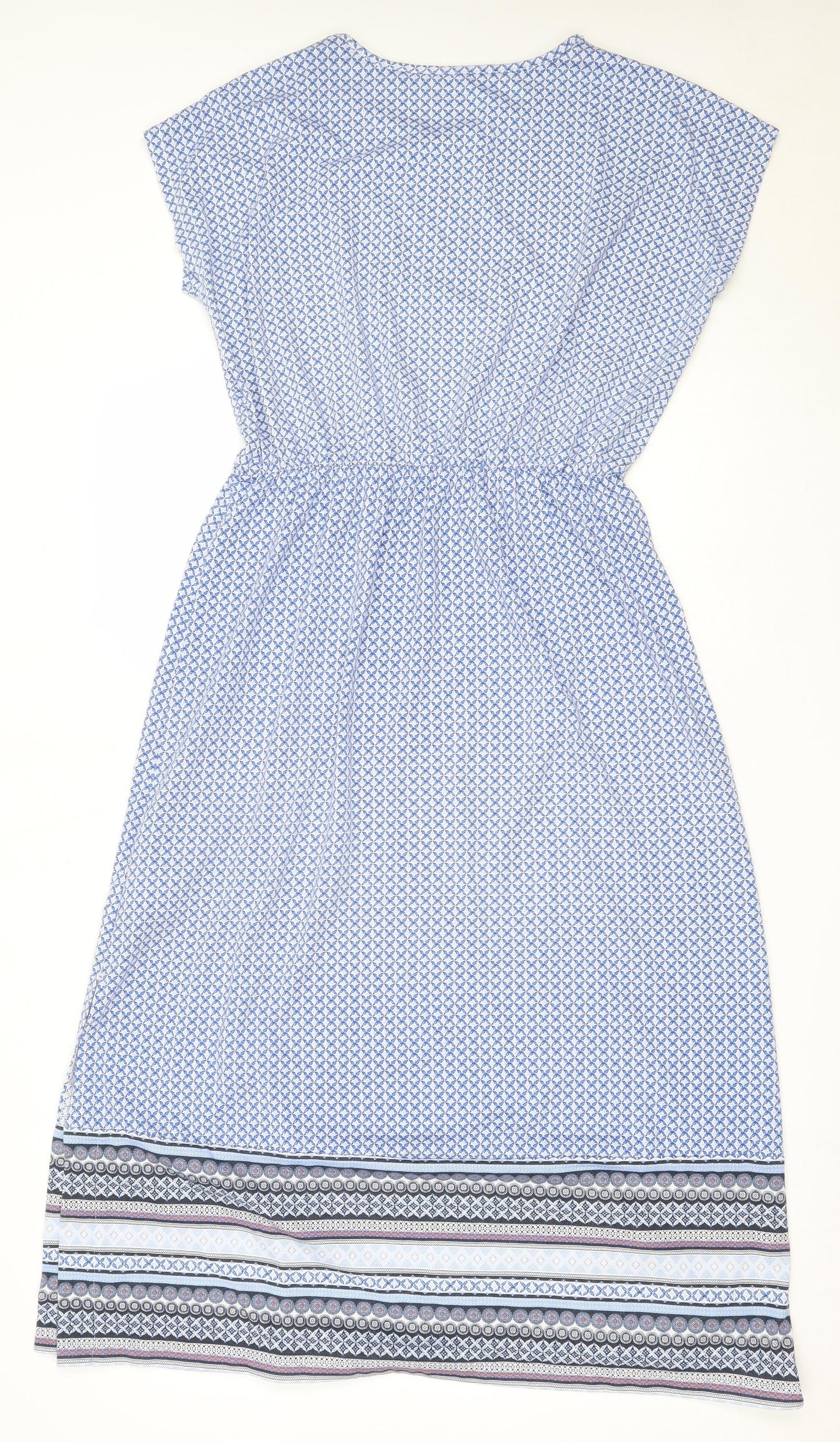 ESMARA Womens Blue  Polyester Fit & Flare  Size M  Round Neck