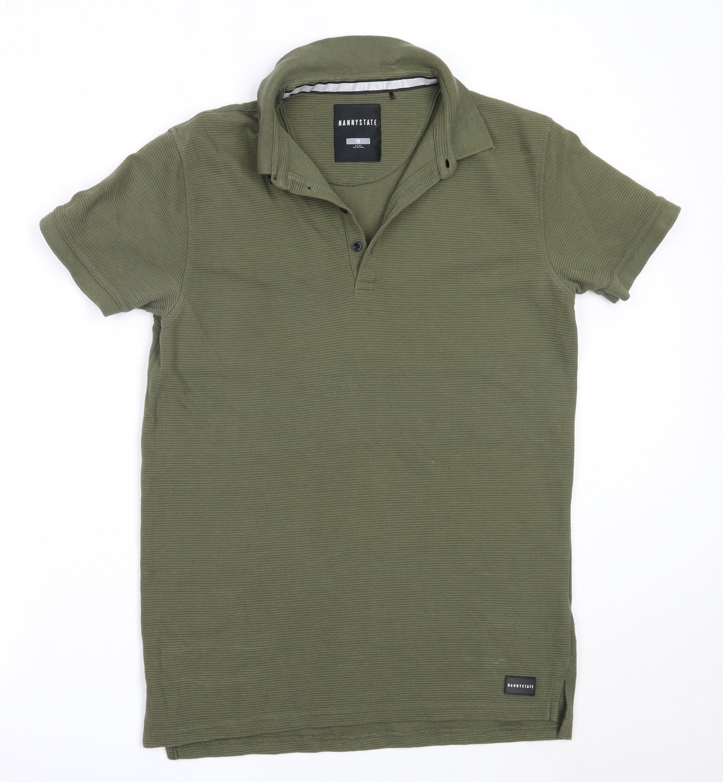Nanny State Mens Green  Cotton  Polo Size M Collared