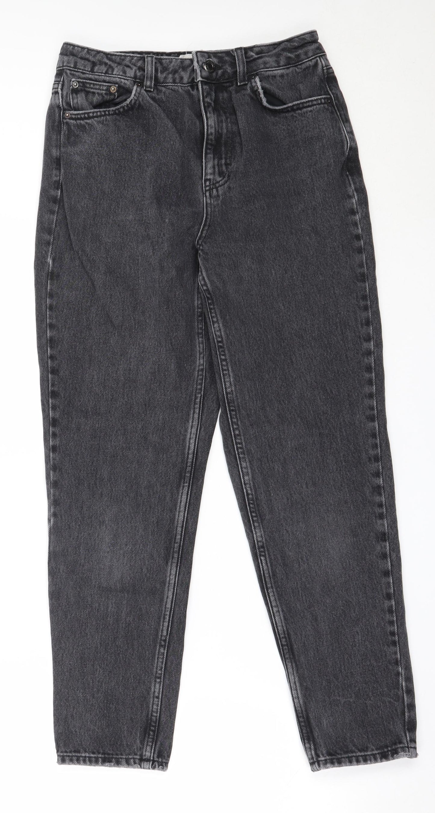 Topshop Womens Black  Cotton Mom Jeans Size 28 in L26.5 in Regular