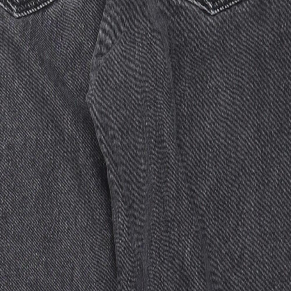 Topshop Womens Black  Cotton Mom Jeans Size 28 in L26.5 in Regular