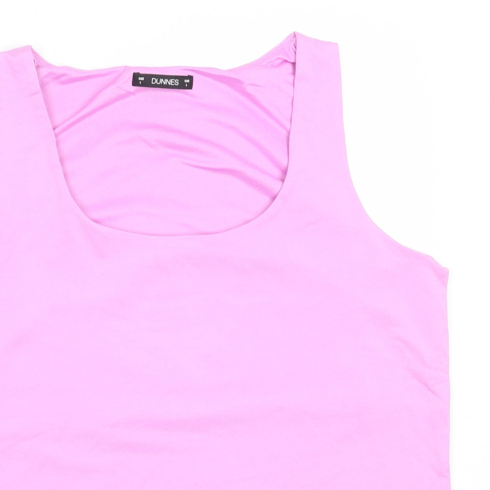 Dunnes Stores Womens Purple  Polyester Basic Tank Size L Round Neck