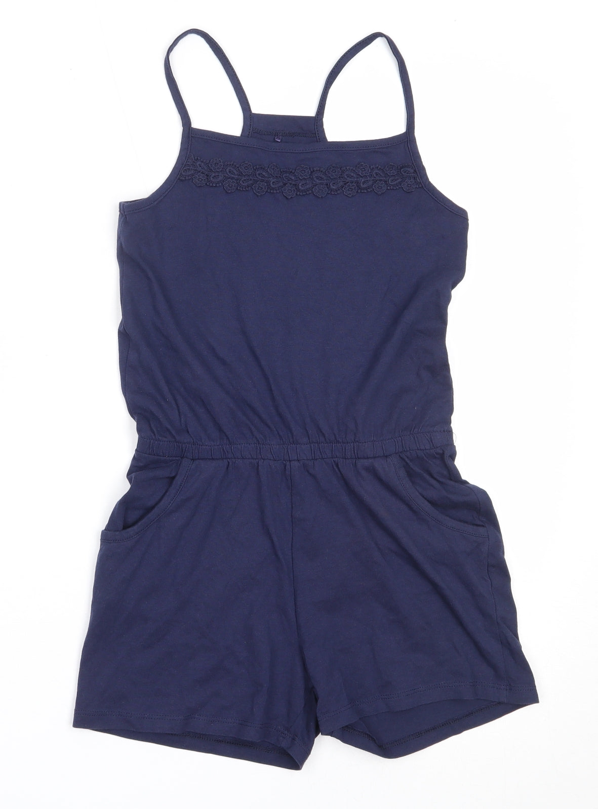 George Girls Blue  Cotton Playsuit One-Piece Size 9-10 Years