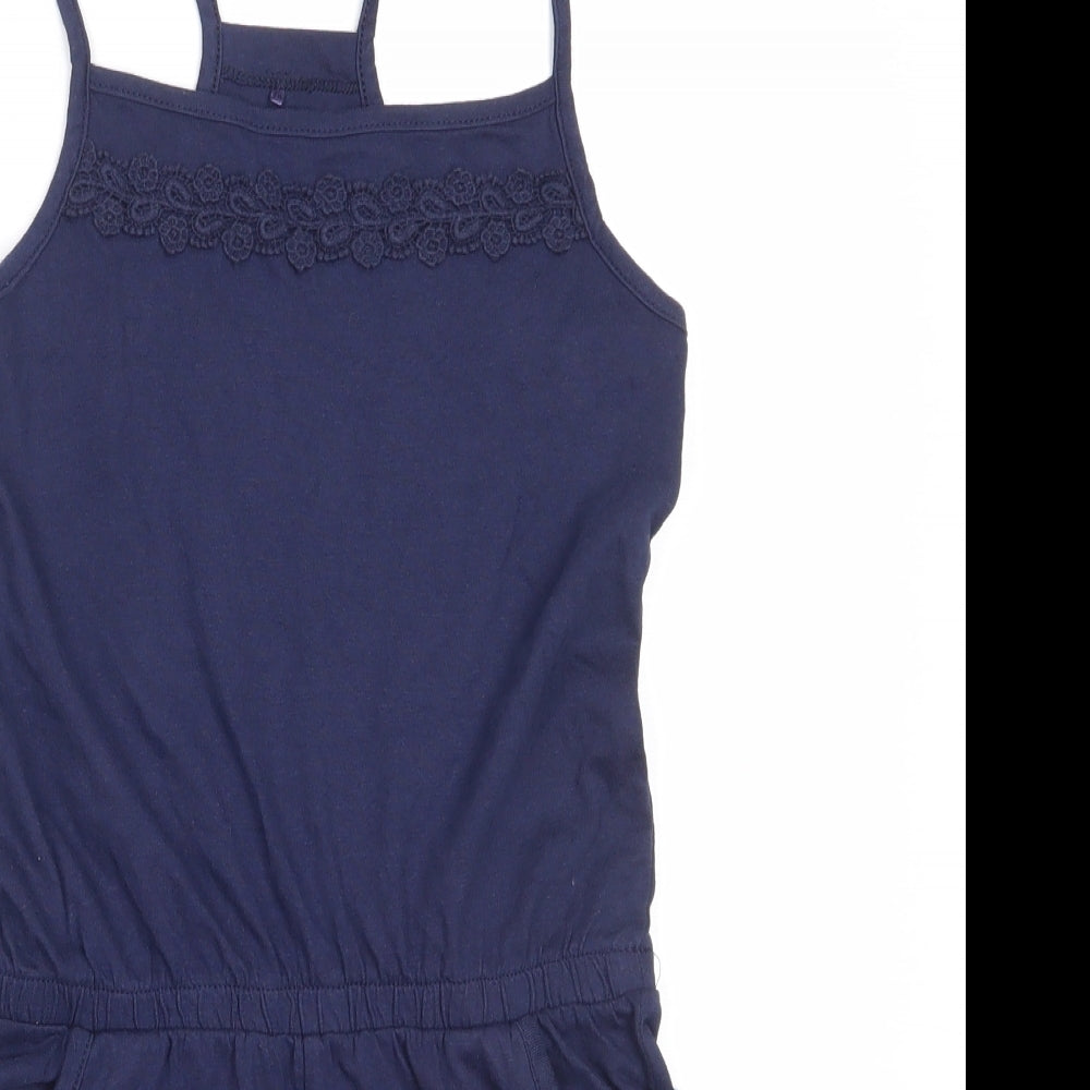 George Girls Blue  Cotton Playsuit One-Piece Size 9-10 Years