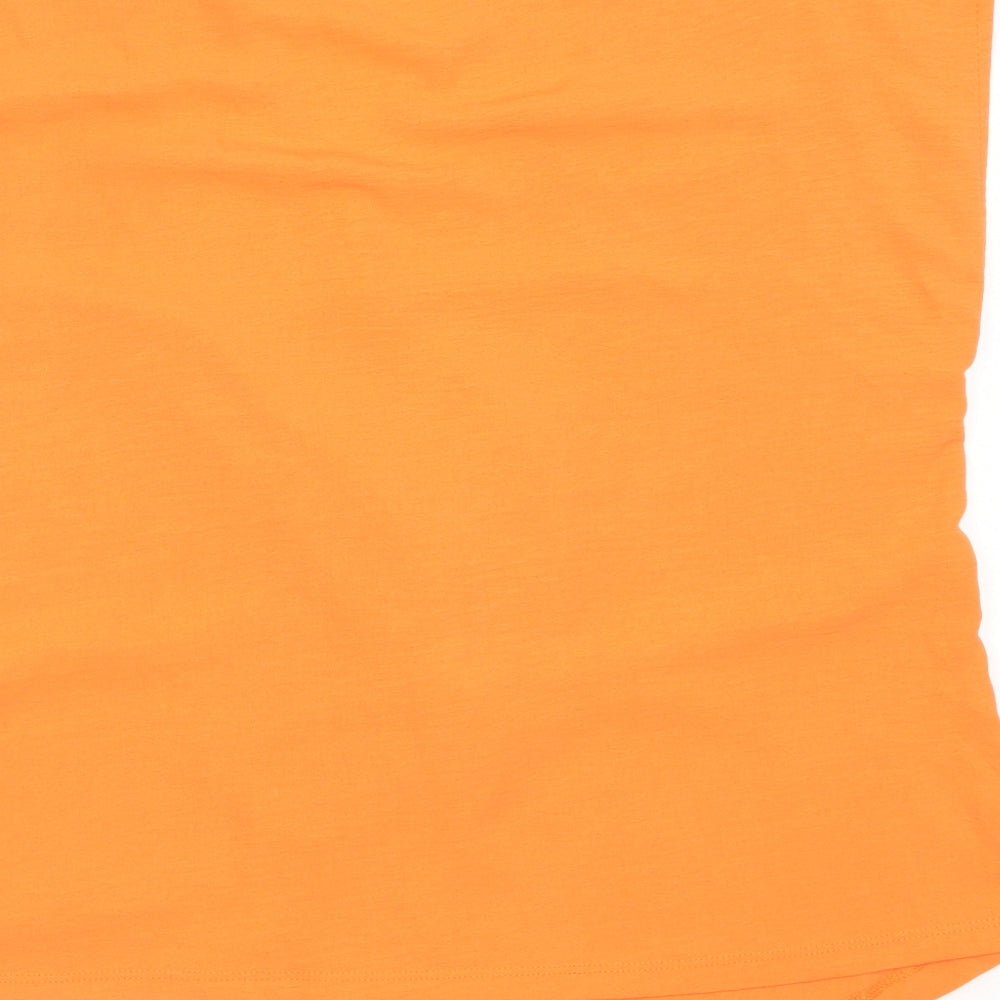 Gallery Womens Orange  Polyester Basic Blouse Size M V-Neck