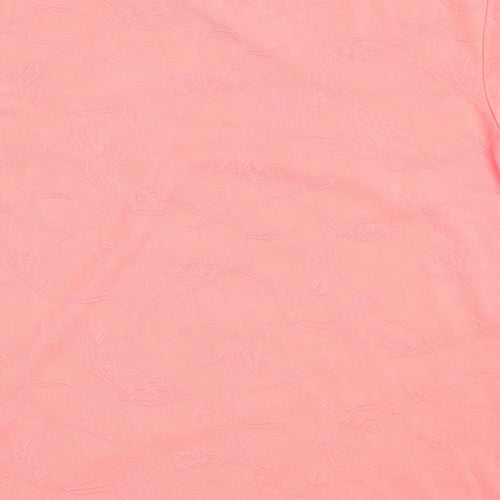 Bonita Womens Pink  Polyester Basic T-Shirt Size M V-Neck