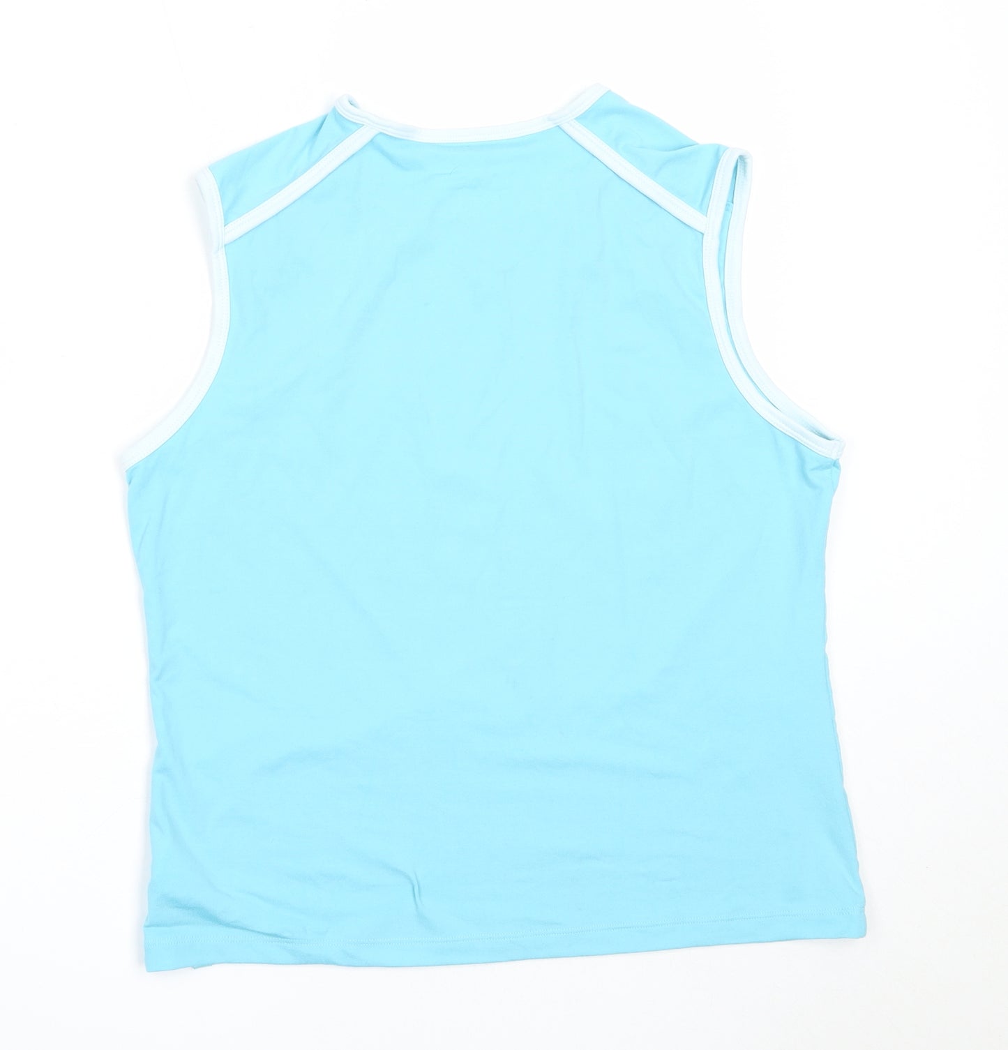Marks and Spencer Womens Blue  Polyamide Basic Tank Size 16 Round Neck