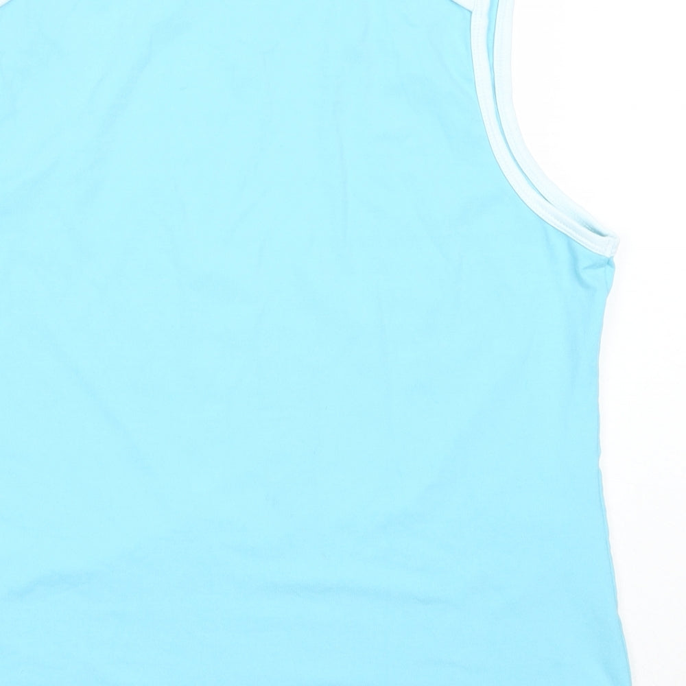 Marks and Spencer Womens Blue  Polyamide Basic Tank Size 16 Round Neck