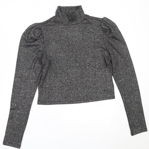 H&M Womens Black High Neck  Polyester Pullover Jumper Size L
