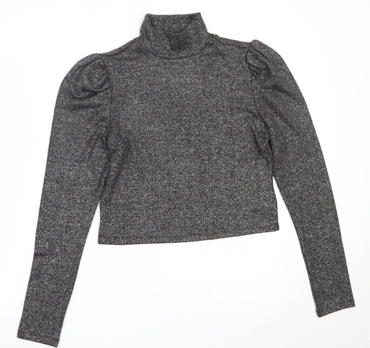 H&M Womens Black High Neck  Polyester Pullover Jumper Size L