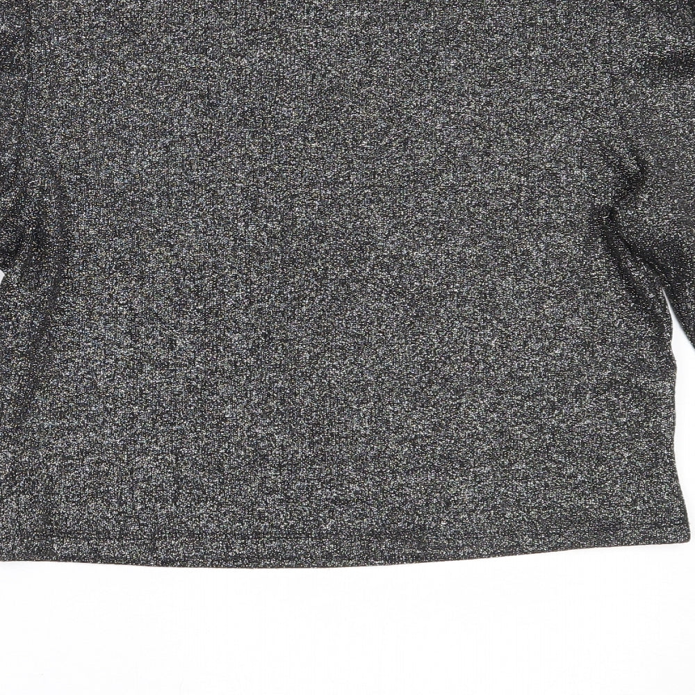 H&M Womens Black High Neck  Polyester Pullover Jumper Size L