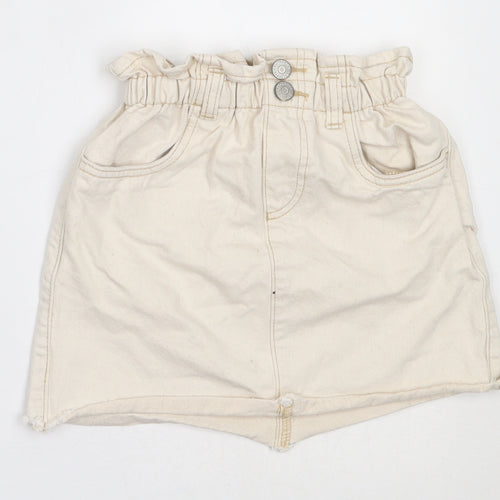 George Girls Ivory  Cotton Mini Skirt Size 8-9 Years  Regular