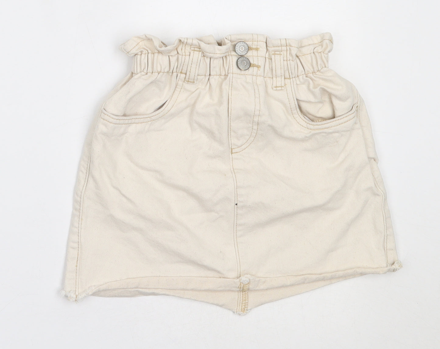 George Girls Ivory  Cotton Mini Skirt Size 8-9 Years  Regular