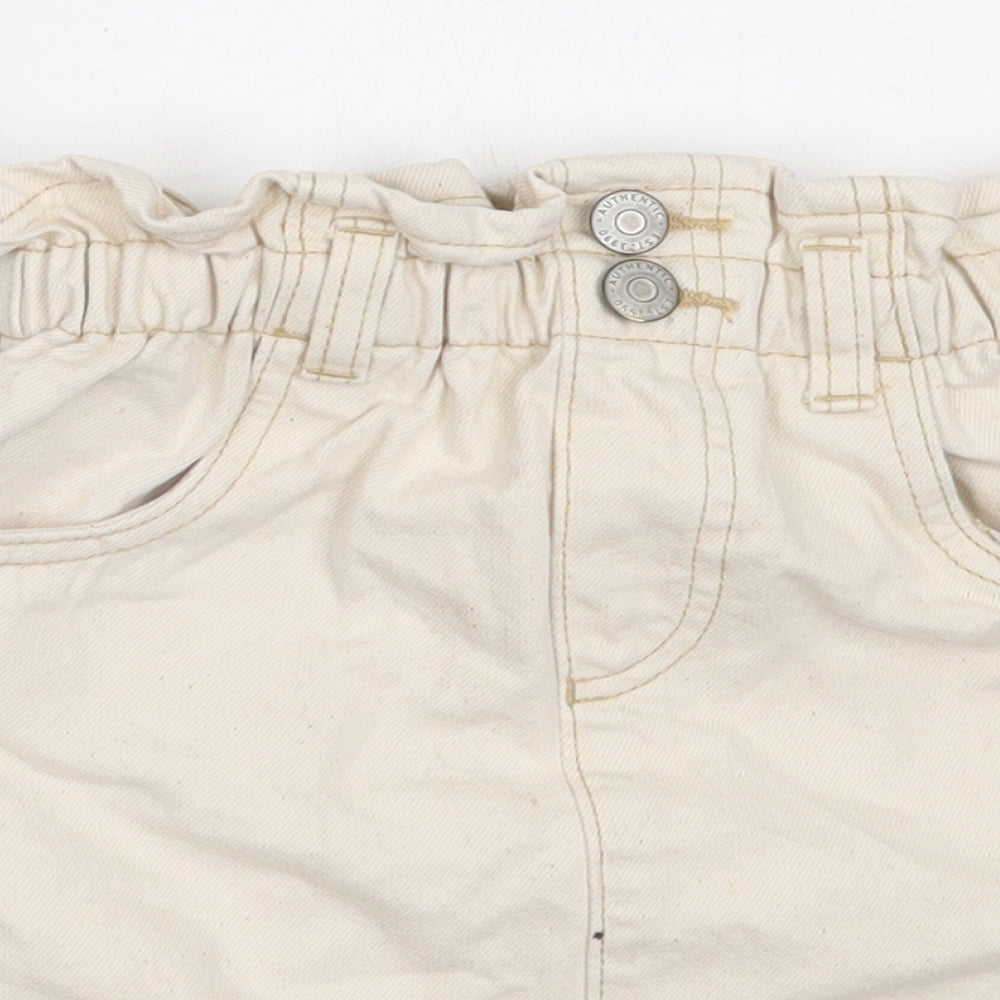 George Girls Ivory  Cotton Mini Skirt Size 8-9 Years  Regular
