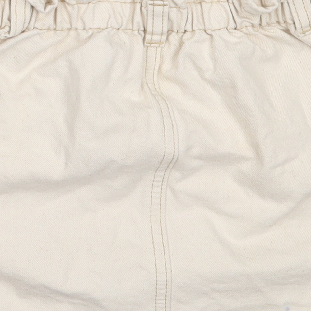 George Girls Ivory  Cotton Mini Skirt Size 8-9 Years  Regular