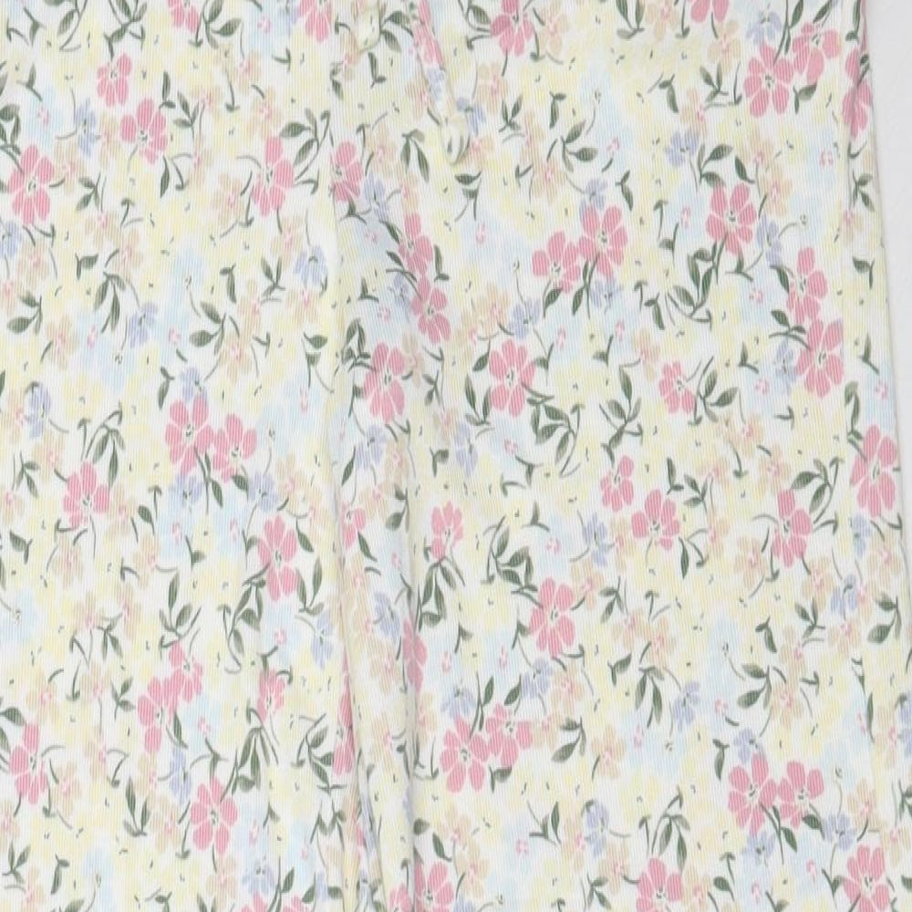 Primark Womens Ivory Floral Polyester Capri Pyjama Pants Size M
