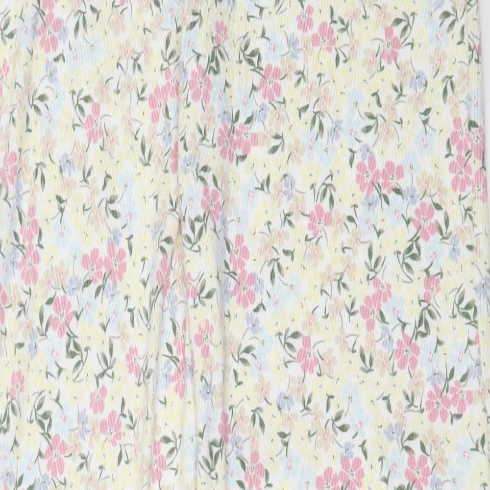 Primark Womens Ivory Floral Polyester Capri Pyjama Pants Size M