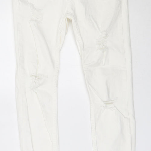 Pull&Bear Womens Ivory  Cotton Skinny Jeans Size 36 L27 in Regular