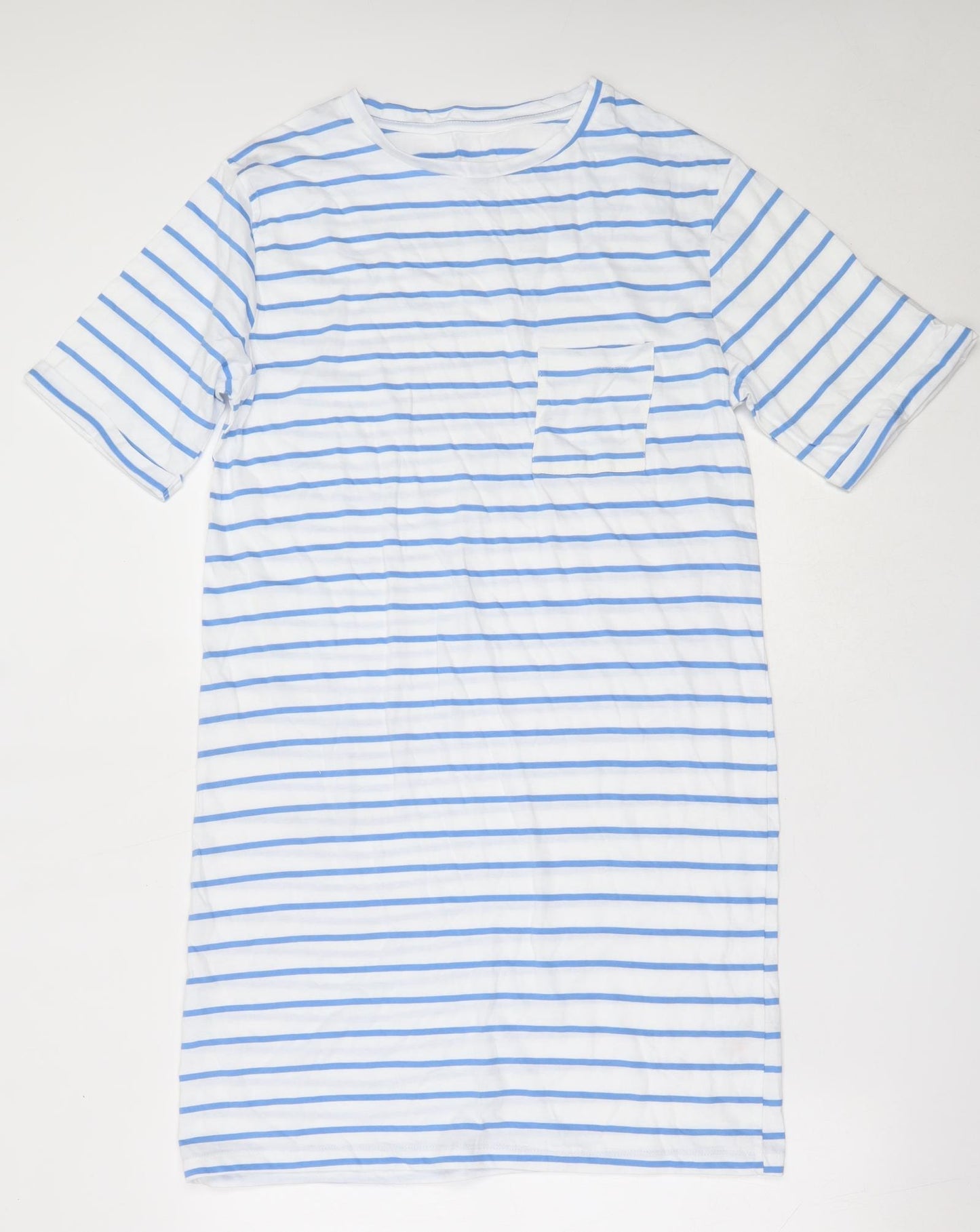 Dunnes Stores Womens White Striped Cotton Top Dress Size M