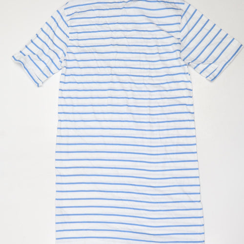 Dunnes Stores Womens White Striped Cotton Top Dress Size M